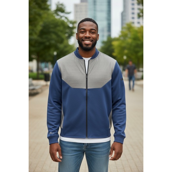Under Armour Mens Fitted Gray Blue Gore Windstopper Jacket XL - Picture 1 of 9